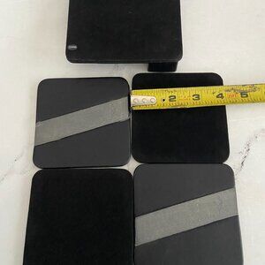 Johnnie Walker coasters set of 4 faux leather black coasters and holder